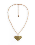 Collana a catena sottile con pendente a cuore strass tono verde - Mya Accessories