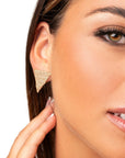Orecchini triangolo strass topazio - Mya Accessories