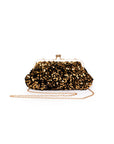 Borsa pochette nera con paillette oro - Mya Accessories