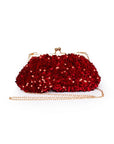 Borsa pochette rossa con paillette rosse - Mya Accessories