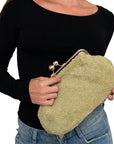 Borsa pochette teddy verde salvia - Mya Accessories