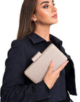 Borsa clutch brillantinata oro - Mya Accessories