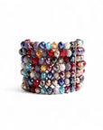 Bracciale a quattro fili elastici con micro cristalli multicolore - Mya Accessories