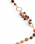 Collana lunga con pietre semidure beige ed arancio - Mya Accessories