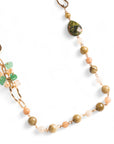 Collana lunga con pietre semidure beige e verdi - Mya Accessories