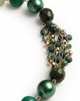 Collana girocollo con pietre in vetro ed acrilico tono verde - Mya Accessories