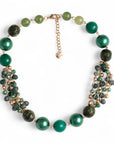 Collana girocollo con pietre in vetro ed acrilico tono verde - Mya Accessories