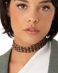 Chocker a rete di micro cristalli bronzo - Mya Accessories
