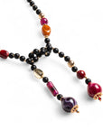 Collana lunga con sfere in vetro nere e multi - Mya Accessories