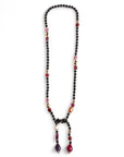 Collana lunga con sfere in vetro nere e multi - Mya Accessories