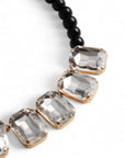 Collana girocollo con sfere nere e pietre in vetro crystal - Mya Accessories