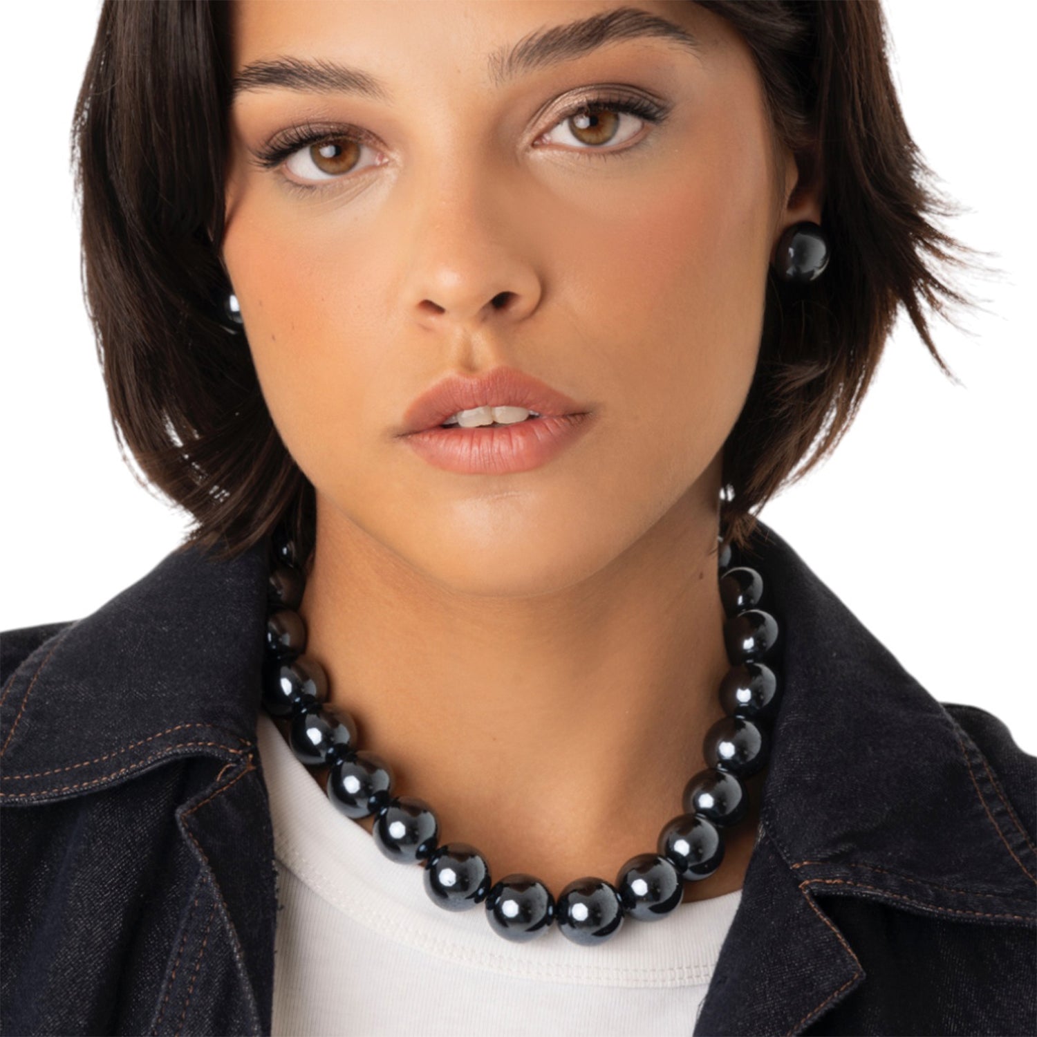 Collana girocollo con sfere tono blu lucide - Mya Accessories