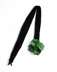 Chocker in tessuto nero con fiore verde - Mya Accessories
