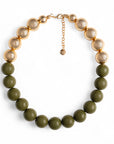 Collana girocollo con sfere di colore verde ed oro - Mya Accessories