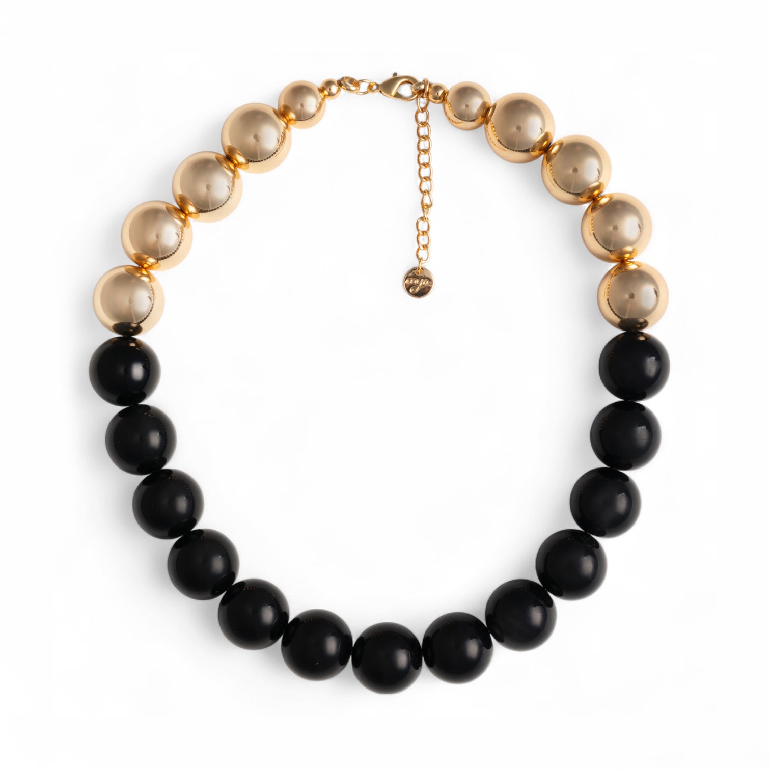 Collana girocollo con sfere di colore nere ed oro - Mya Accessories