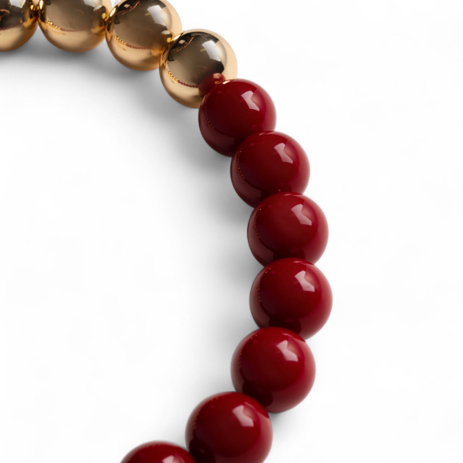 Collana girocollo con sfere di colore rosso ed oro - Mya Accessories