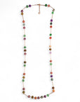 Collana lunga con pietre in vetro multicolore ed inserti in metallo - Mya Accessories