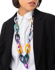 Collana lunga con catena in acrilico multicolore - Mya Accessories