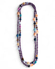 Collana lunga con pietre in acrilico e vetro tono viola - Mya Accessories