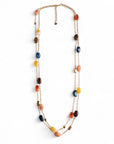Collana multifilo a catena con pietre in acrilico multi blu - Mya Accessories