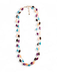 Collana lunga a due fili con pietre in acrilico multi viola - Mya Accessories