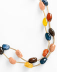 Collana lunga a due fili con pietre in acrilico multicolore - Mya Accessories