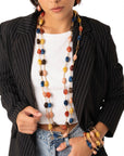 Collana lunga a due fili con pietre in acrilico multicolore - Mya Accessories