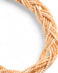 Collana girocollo con design a treccia, microcristalli tono beige - Mya Accessories