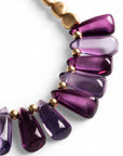 Collana girocollo con pietre in resina trasparente viola - Mya Accessories