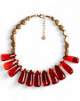Collana girocollo con pietre in resina trasparente arancio - Mya Accessories