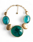 Collana girocollo a catena con medaglioni in resina turchesi - Mya Accessories