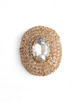 Spilla in metallo ovale con strass e pietra in vetro crystal - Mya Accessories