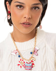 Collana girocollo a catena con charms pendenti in acrilico a tema natalizio - Mya Accessories