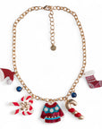 Collana girocollo a catena con charms pendenti in acrilico a tema natalizio - Mya Accessories