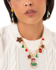 Collana girocollo a catena con charms pendenti in acrilico a tema natalizio - Mya Accessories