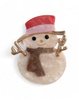 Spilla con base in metallo design a forma di pupazzo di neve in acrilico - Mya Accessories