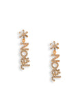 Orecchini pendenti con scritta "NOEL" ricoperto di pietre in vetro crystal - Mya Accessories