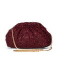 Borsa clutch in tessuto morbido bordeaux - Mya Accessories