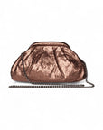 Borsa clutch in tessuto bronzo metalizzato - Mya Accessories