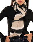 Sciarpa in lana con stampa beige e nera - Mya Accessories