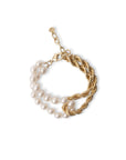 Bracciale nodo con filo di perle e catena in metallo - Mya Accessories