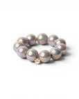 Bracciale elastico con sfere in acrilico tono grigio - Mya Accessories