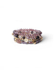 Bracciale elastico multi filo con pietre in vetro tono violaceo - Mya Accessories