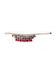 Bracciale a catena con pietre pendenti in vetro tono viola e rosso - Mya Accessories