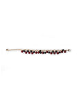 Bracciale a filo di catena con pietre pendenti in acrilico tono rosso e nero - Mya Accessories