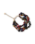 Bracciale con pietre intrecciate in acrilico e vetro multicolore - Mya Accessories
