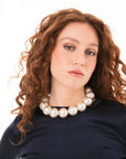 Collana girocollo con perle in vetro maxi 25 mm - Mya Accessories