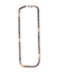 Collana lunga con sfere in acrilico e resina animalier sui toni del marrone - Mya Accessories
