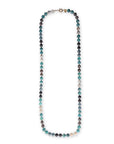 Collana lunga con sfere in acrilico e resina animalier sui toni del petrolio - Mya Accessories