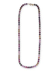 Collana lunga con sfere in acrilico e resina animalier tono viola - Mya Accessories